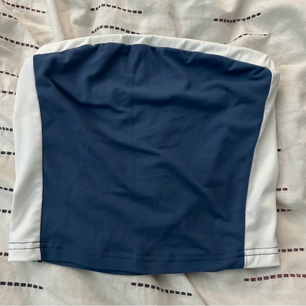 SHEIN Blue and White Crop Top